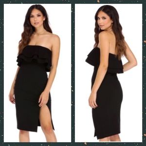 🖤 Windsor Strapless Ruffles Dress